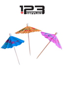 COCKTAIL UMBRELLA STRAWS (144) - ASSORTED COLOURS
