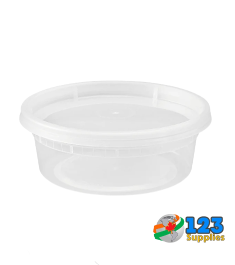 PLASTIC DELI CONTAINER COMBO (with lid) - 8 OZ DYNASTY (24)