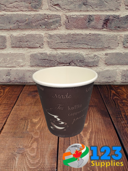 HOT COFFEE CUPS PRINTED 10 OZ (50) - LIDS NOT INCLUDED