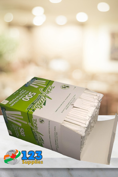 INDIVIDUALLY WRAPPED PAPER STRAWS 8" (500)