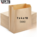 WAXED SANITATION BAGS 7 X 4 X 10 BROWN (500)