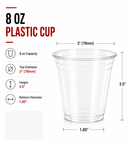 PLASTIC PET CUP CLEAR 8OZ (1000)