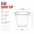 PLASTIC PET CUPS  SQUAT 9OZ (1000)