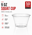 PLASTIC PET CUP SQUAT 9OZ (50)