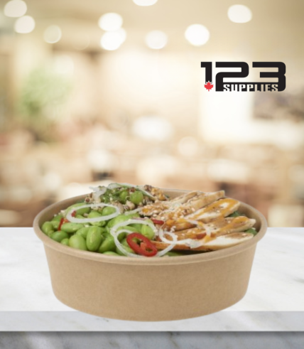 KRAFT PAPER SALAD BOWLS 16 OZ -500ml - LIDS NOT INCLUDED (50)