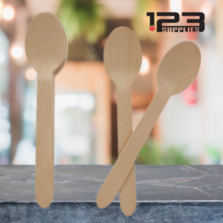 WOOD DESSERT SPOONS (100)