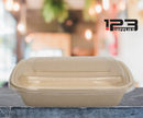 BAGASSE CONTAINER COMPOSTABLE RECTANGULAR 32OZ + LID COMBO (50)