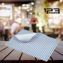 CHECKERED PAPER LINERS WAX COATED BLUE - 14 X 14" (1000)