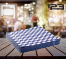 CHECKERED PAPER LINERS WAX COATED - BLUE 12 X 12" (1000)