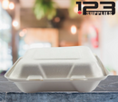 SUGARCANE BIODEGRADABLE CONTAINERS - 8 x 8 x 3 - 1 COMPARTMENT (50)