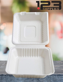 SUGARCANE BIODEGRADABLE CONTAINERS - 8 x 8 x 3 - 1 COMPARTMENT (50)