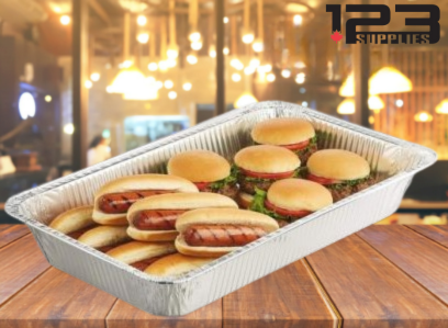 ALUMINUM STEAM TABLE PANS - FULL SIZE - DEEP 3.4" (5)