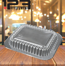 ALUMINUM CONTAINERS RECTANGULAR LID - DOME PLASTIC - 1 LB (5)