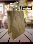 PAPER BAGS WITH HANDLES - KRAFT 9.75 x 6 x 16.75" (10)