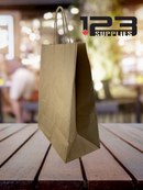 PAPER BAGS WITH HANDLES - KRAFT 12 x 7 x 17" (10)