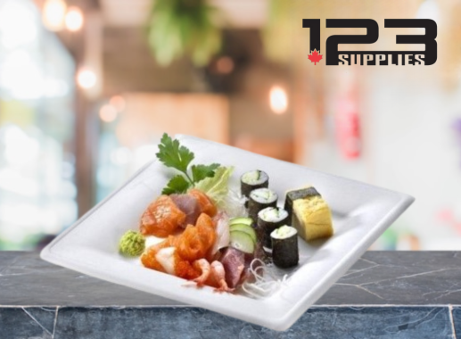 SUGARCANE PLATES SQUARE BIODEGRADABLE - 6" (100)