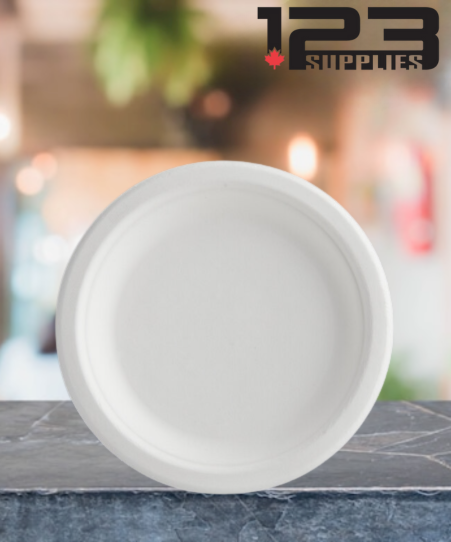 SUGARCANE BIODEGRADABLE PLATES - ROUND 6" (1000)