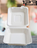 SUGARCANE BIODEGRADABLE CONTAINERS - 8 x 8 x 3 - 1 COMPARTMENT (200)