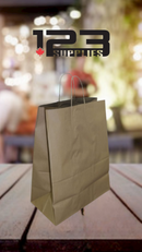 PAPER BAGS WITH HANDLES - KRAFT 13 x 7 x 17" (250)