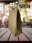 PAPER BAGS WITH HANDLES - KRAFT 12 x 7 x 17" (250)