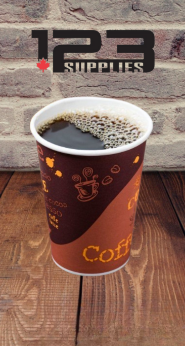 HOT COFFEE CUPS PRINTED 8 OZ (1000) - LIDS NOT INCLUDED