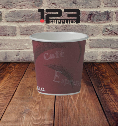 HOT COFFEE CUPS PRINTED 4 OZ (1000) - LIDS NOT INCLUDED