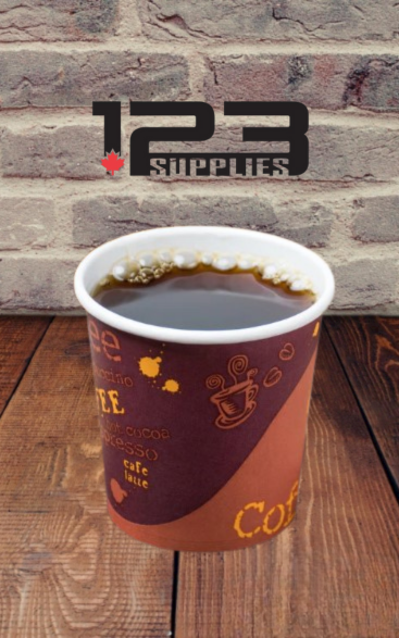 HOT COFFEE CUPS PRINTED 4 OZ (1000) - LIDS NOT INCLUDED