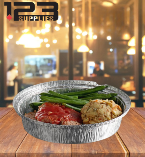 ALUMINUM CONTAINERS ROUND (lid sold separately) - 8" REGULAR -  (500)