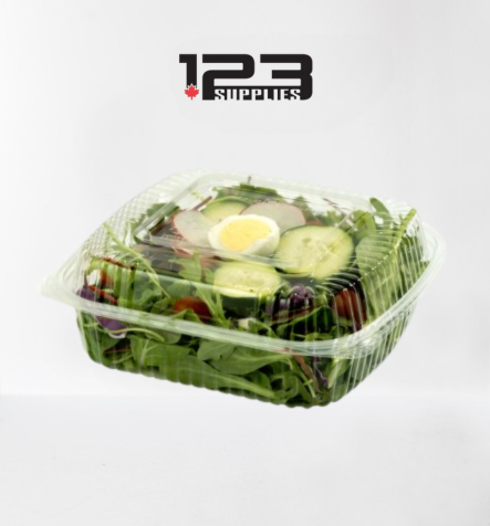 PLASTIC CLAMSHELL CONTAINER SQUARE BASE - CLEAR - 9" (25)