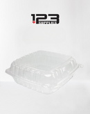 PLASTIC CLAMSHELL CONTAINER ROUND BASE - CLEAR - 9" (250)