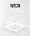 PLASTIC CLAMSHELL CONTAINER ROUND BASE - CLEAR - 9" (250)