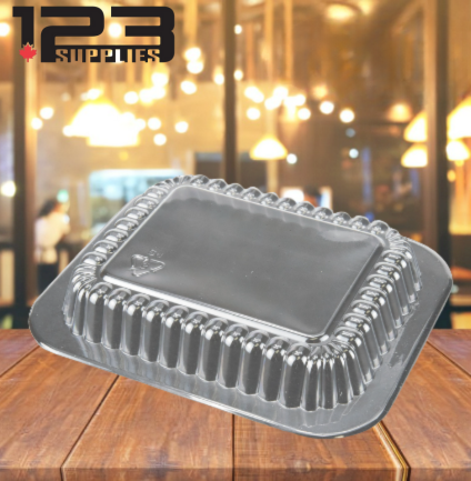 ALUMINUM CONTAINERS RECTANGULAR LID - DOME PLASTIC - 1 LB (1000)