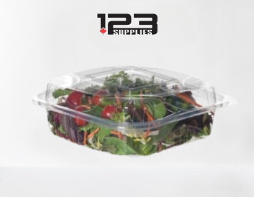 PLASTIC CLAMSHELL CONTAINER ROUND BASE - CLEAR - 8" (200)