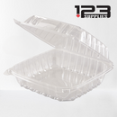 PLASTIC CLAMSHELL CONTAINER ROUND BASE - CLEAR - 8" (200)