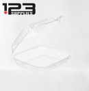 HINGED LID PLASTIC CONTAINER RECTANGULAR - 8 x 5.75 x 2.5 (500)