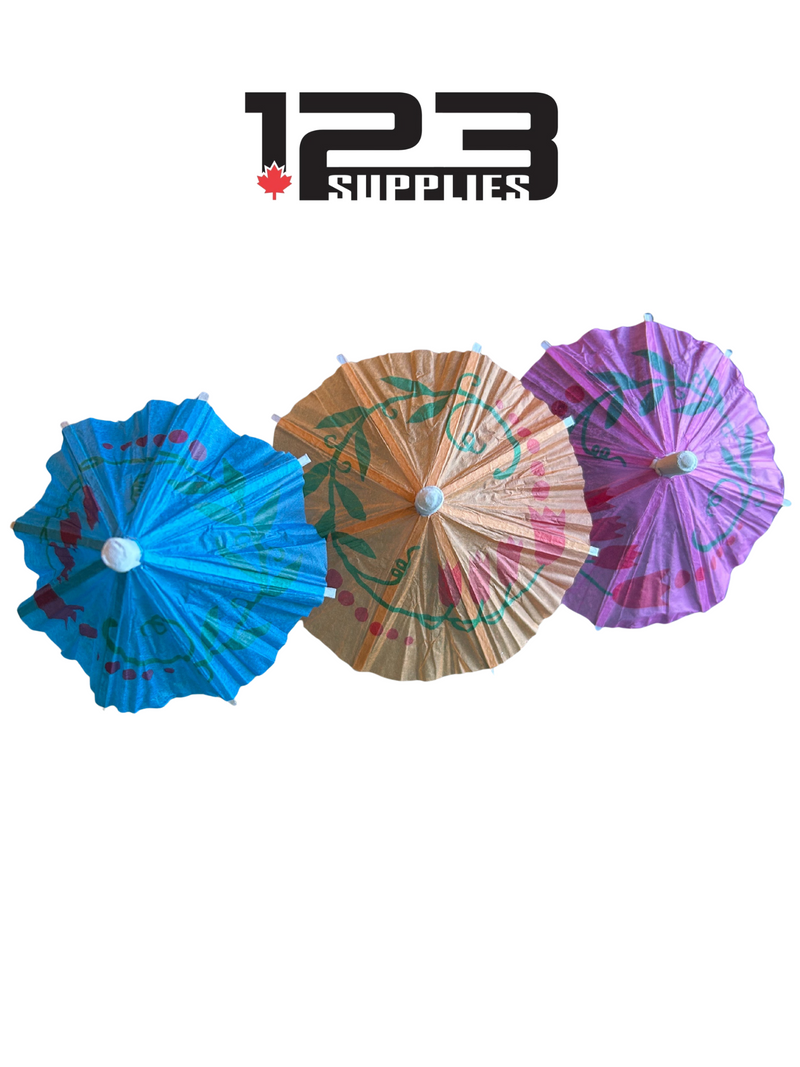 COCKTAIL UMBRELLA STRAWS (144) - ASSORTED COLOURS