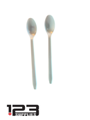 WHITE PLASTIC SODA SPOONS 8" (100)