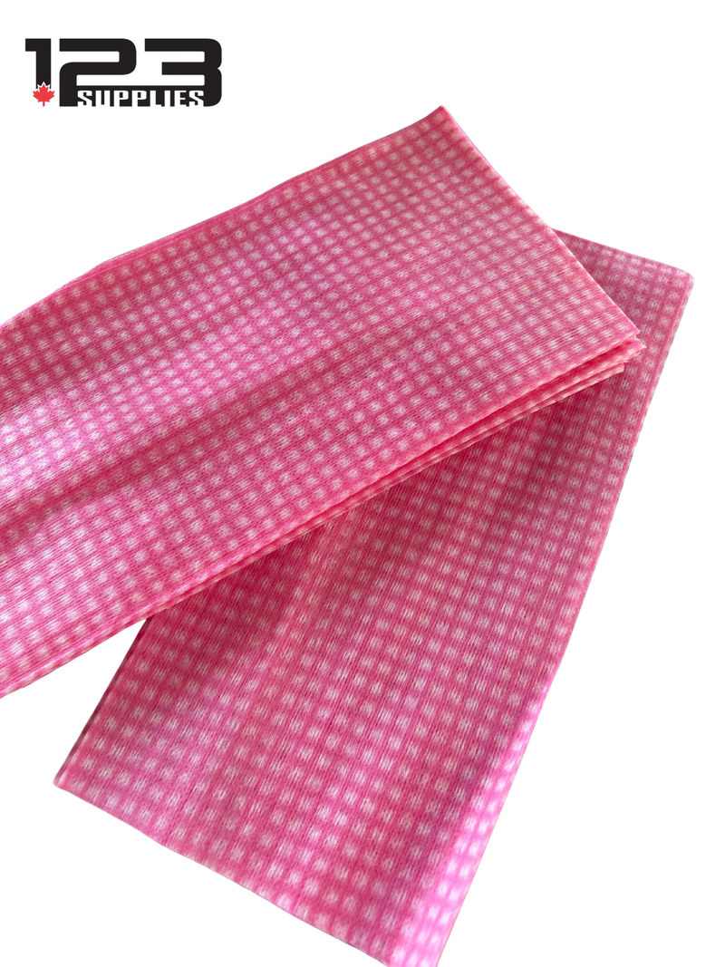 FOOD SERVICE TOWELS PINK/WHITE - 12 X 24 (200)