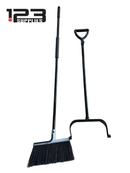 Heavy Duty Dustpan with Large Broom Set - Black