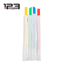 ASSORTED COLOURS PLASTIC STRAWS INDIVDUALLY WRAPPED 8" (100)
