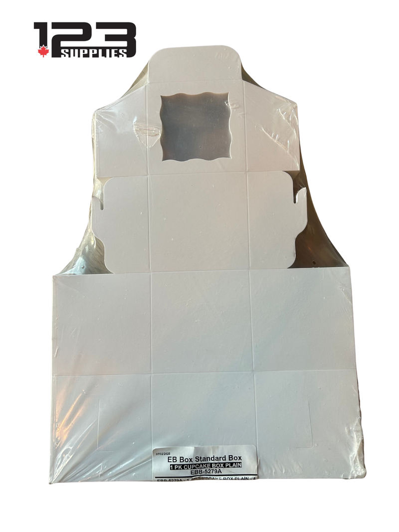CUPCAKE BOX WITH WINDOW PLAIN 1 PK 4 X 4 X 4 (100)