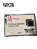 COCKTAIL NAPKINS BLACK 2PLY (250)