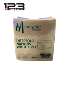 INTERFOLD NAPKINS 1 PLY WHITE (500)
