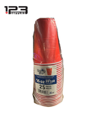 RED PARTY CUPS 16 OZ (25)