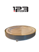 9" ROUND HOT STAMPING PLATE - WHITE / GOLD (20)