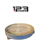 9" ROUND HOT STAMPING PLATE - WHITE / GOLD (20)