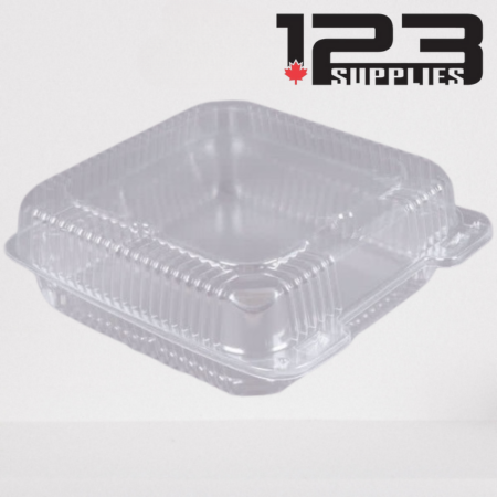 PLASTIC CLAMSHELL CONTAINER 9" CLEAR SQUARE (25)