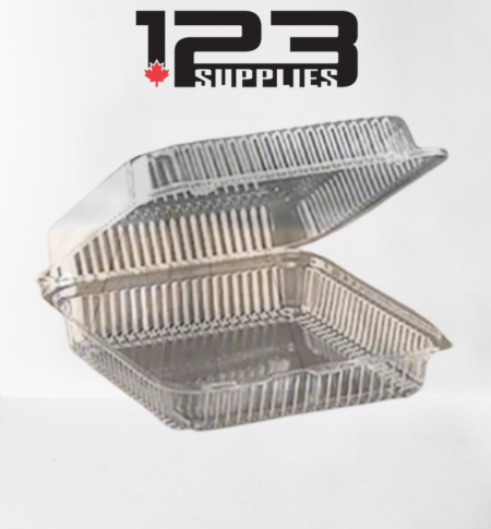 PLASTIC CLAMSHELL CONTAINER 9" CLEAR SQUARE (25)