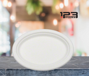 BAGASSE PLATES OVAL 10" (400)