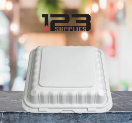 PEBBLE WHITE CONTAINER 9 X 9 X 3 - 1 COMPARTMENT (150)